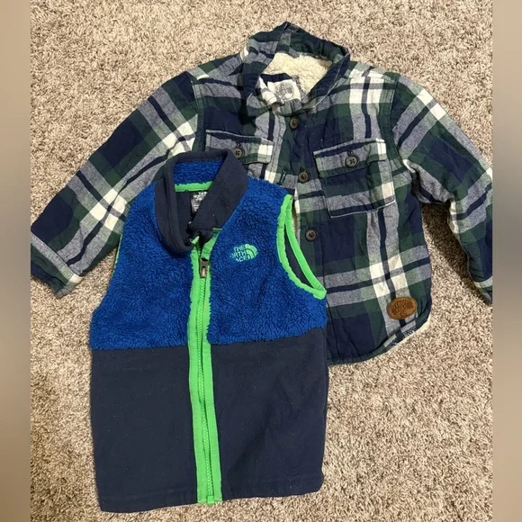 Vest and Sherpa lined flannel jacket - Picture 1 of 3